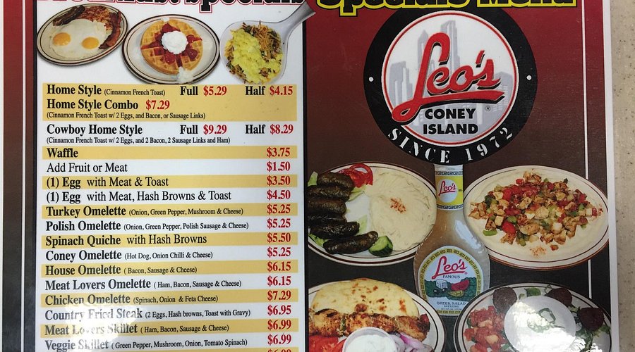 Howell Coney Island menu 2